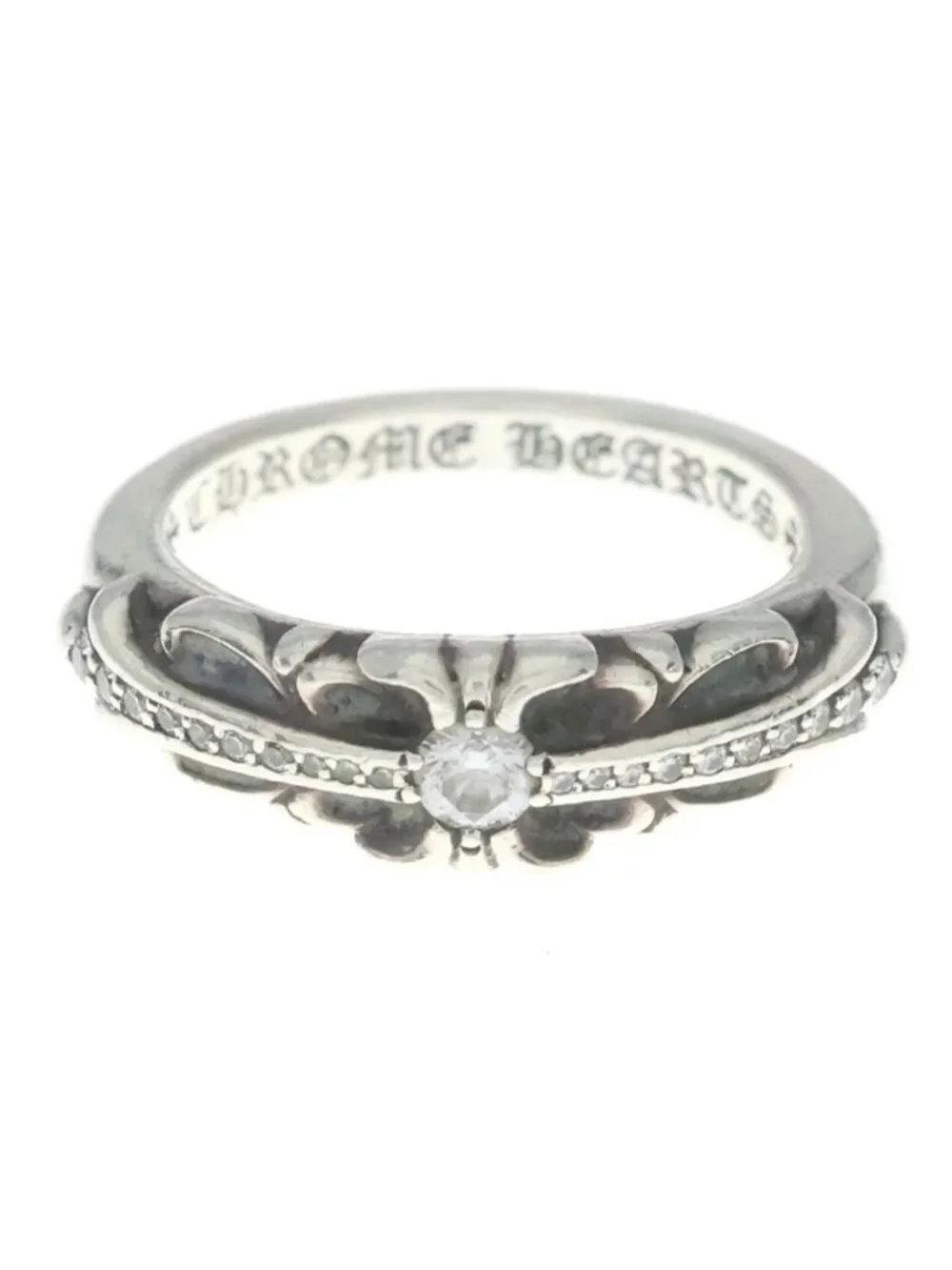 Chrome Hearts Baby Classic P D Babyque Classic Floral Cross Pave Diamond Ring